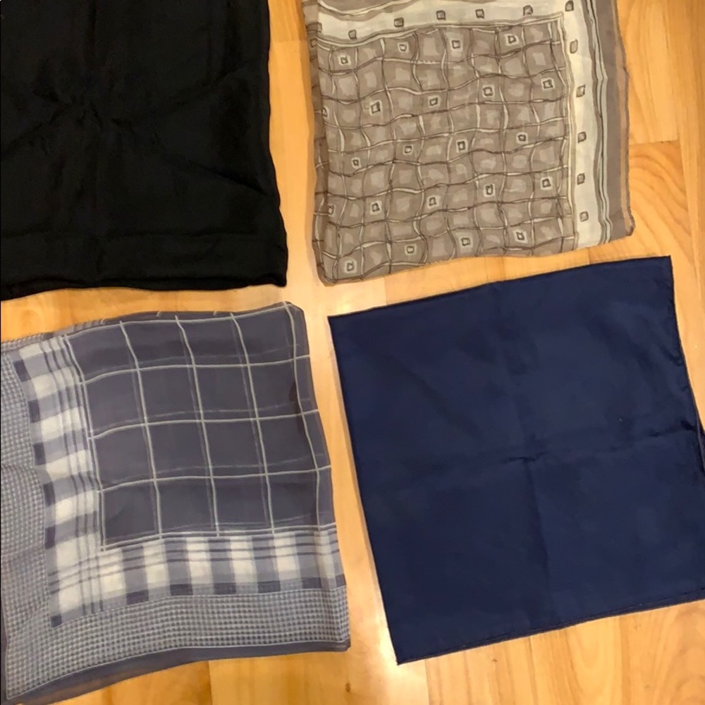Scarves Black 22”, navy 22” blue grey 22” gray 20”